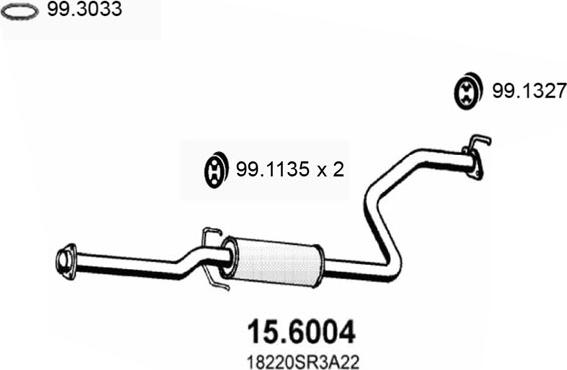 ASSO 15.6004 - Середній глушник вихлопних газів autocars.com.ua