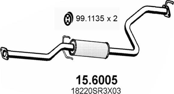 ASSO 15.6005 - Середній глушник вихлопних газів autocars.com.ua