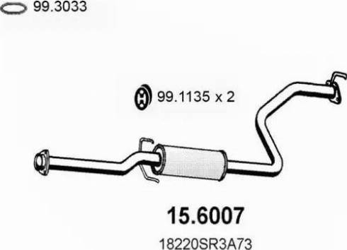 ASSO 15.6007 - Середній глушник вихлопних газів autocars.com.ua