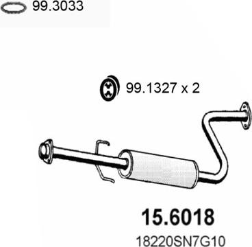 ASSO 15.6018 - Середній глушник вихлопних газів autocars.com.ua