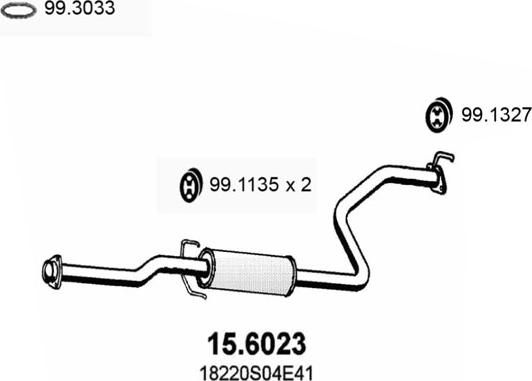 ASSO 15.6023 - Середній глушник вихлопних газів autocars.com.ua