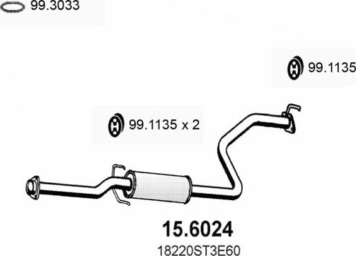 ASSO 15.6024 - Середній глушник вихлопних газів autocars.com.ua