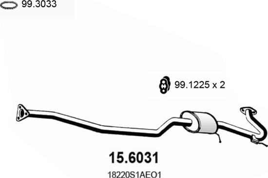 ASSO 15.6031 - Середній глушник вихлопних газів autocars.com.ua