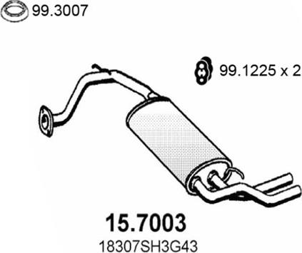 ASSO 15.7003 - Глушник вихлопних газів кінцевий autocars.com.ua