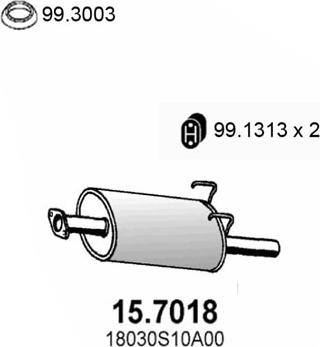 ASSO 15.7018 - Глушитель выхлопных газов, конечный avtokuzovplus.com.ua