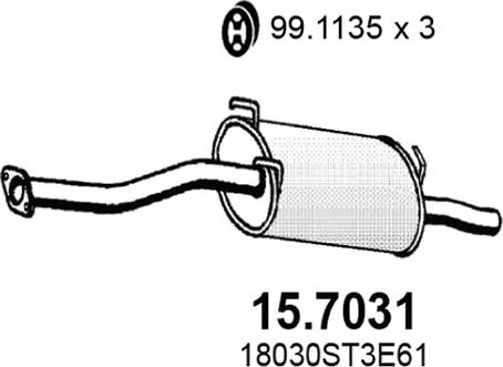 ASSO 15.7031 - Глушник вихлопних газів кінцевий autocars.com.ua