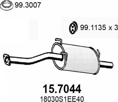 ASSO 15.7044 - Глушник вихлопних газів кінцевий autocars.com.ua