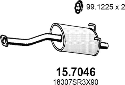 ASSO 15.7046 - Глушник вихлопних газів кінцевий autocars.com.ua