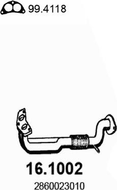 ASSO 16.1002 - Труба вихлопного газу autocars.com.ua