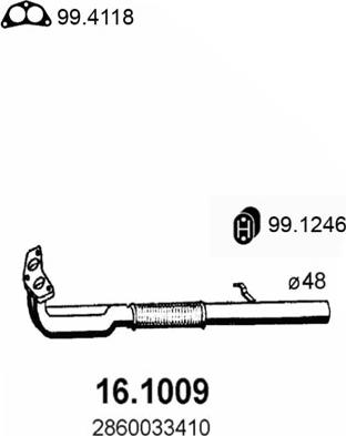 ASSO 16.1009 - Труба вихлопного газу autocars.com.ua