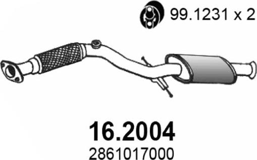 ASSO 16.2004 - Предглушитель выхлопных газов avtokuzovplus.com.ua