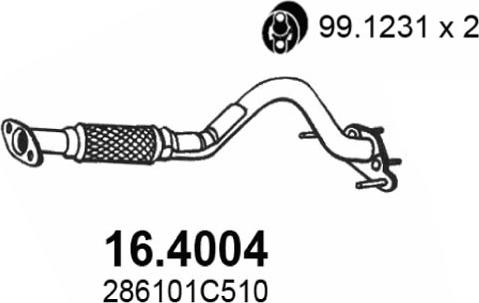 ASSO 164004 - Труба выхлопного газа avtokuzovplus.com.ua