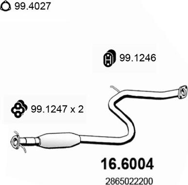 ASSO 16.6004 - Середній глушник вихлопних газів autocars.com.ua