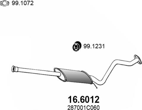 ASSO 16.6012 - Середній глушник вихлопних газів autocars.com.ua