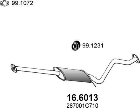 ASSO 16.6013 - Середній глушник вихлопних газів autocars.com.ua
