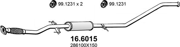 ASSO 16.6015 - Средний глушитель выхлопных газов avtokuzovplus.com.ua