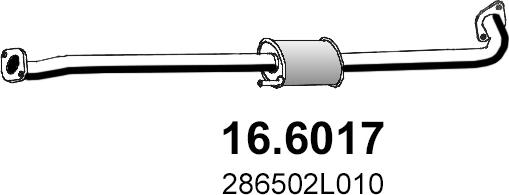 ASSO 16.6017 - Средний глушитель выхлопных газов avtokuzovplus.com.ua