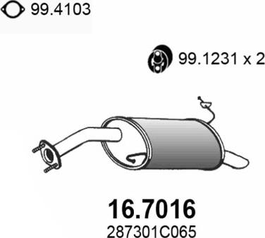 ASSO 16.7016 - Глушитель выхлопных газов, конечный avtokuzovplus.com.ua