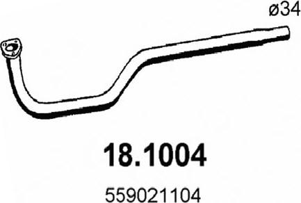 ASSO 18.1004 - Труба вихлопного газу autocars.com.ua