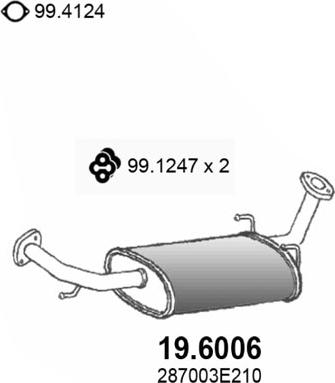 ASSO 19.6006 - Средний глушитель выхлопных газов avtokuzovplus.com.ua