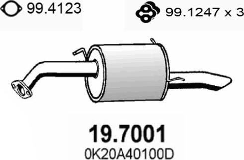 ASSO 19.7001 - Глушник вихлопних газів кінцевий autocars.com.ua