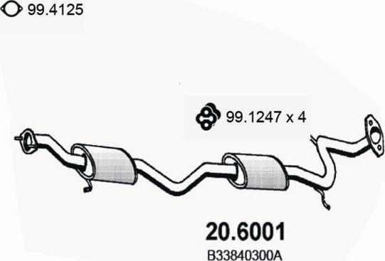 ASSO 20.6001 - Середній глушник вихлопних газів autocars.com.ua