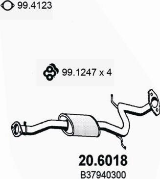 ASSO 20.6018 - Средний глушитель выхлопных газов avtokuzovplus.com.ua