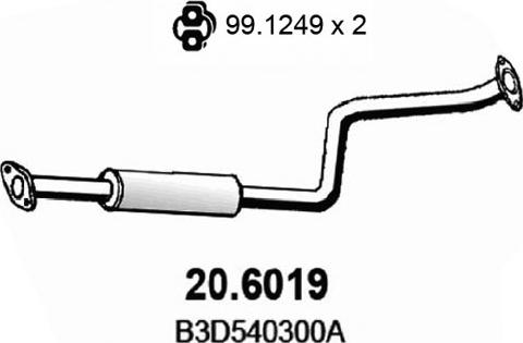 ASSO 20.6019 - Середній глушник вихлопних газів autocars.com.ua