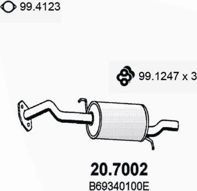 ASSO 20.7002 - Глушитель выхлопных газов, конечный avtokuzovplus.com.ua