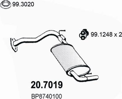 ASSO 20.7019 - Глушник вихлопних газів кінцевий autocars.com.ua