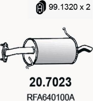 ASSO 20.7023 - Глушник вихлопних газів кінцевий autocars.com.ua