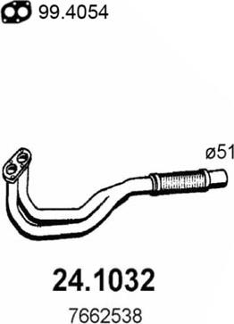 ASSO 24.1032 - Труба вихлопного газу autocars.com.ua