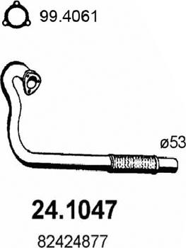ASSO 24.1047 - Труба вихлопного газу autocars.com.ua