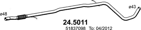 ASSO 24.5011 - Труба вихлопного газу autocars.com.ua