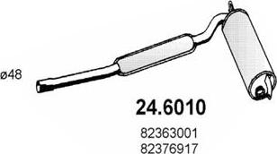 ASSO 24.6010 - Середній глушник вихлопних газів autocars.com.ua