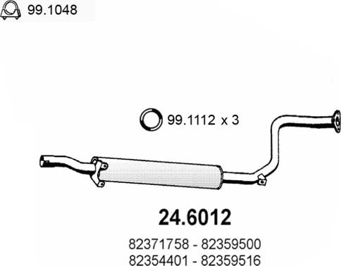 ASSO 24.6012 - Середній глушник вихлопних газів autocars.com.ua