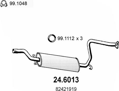 ASSO 24.6013 - Середній глушник вихлопних газів autocars.com.ua