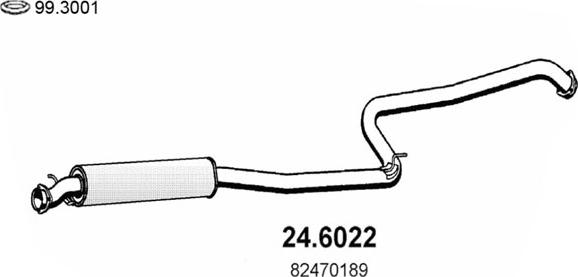 ASSO 24.6022 - Середній глушник вихлопних газів autocars.com.ua