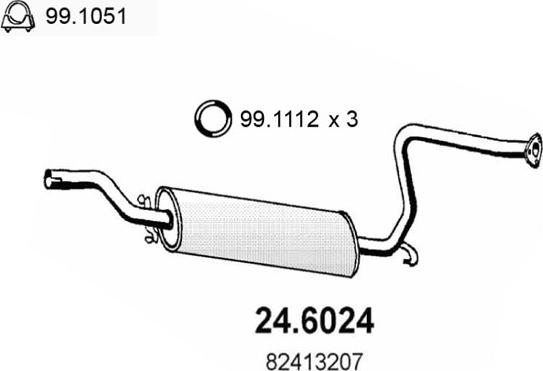 ASSO 24.6024 - Средний глушитель выхлопных газов autodnr.net