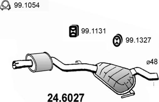 ASSO 24.6027 - Средний глушитель выхлопных газов avtokuzovplus.com.ua