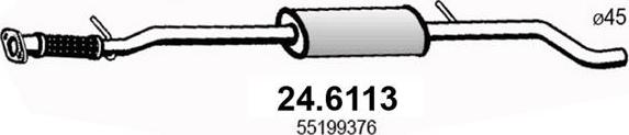 ASSO 24.6113 - Средний глушитель выхлопных газов avtokuzovplus.com.ua