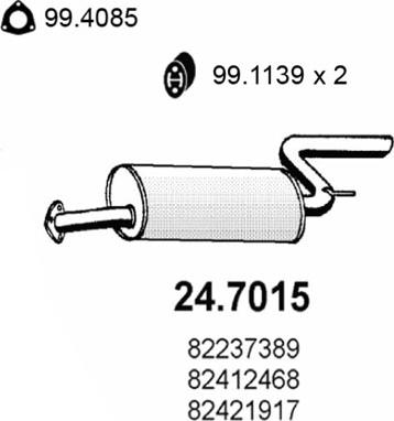 ASSO 24.7015 - Глушник вихлопних газів кінцевий autocars.com.ua