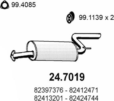 ASSO 24.7019 - Глушитель выхлопных газов, конечный avtokuzovplus.com.ua