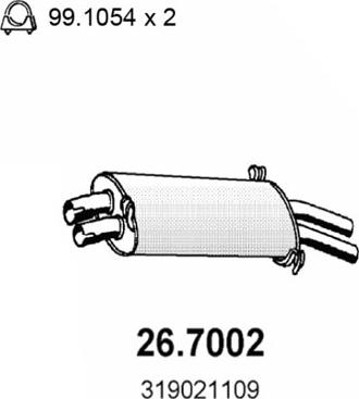ASSO 26.7002 - Глушник вихлопних газів кінцевий autocars.com.ua