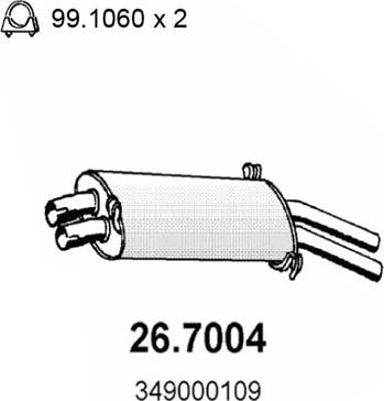 ASSO 26.7004 - Глушник вихлопних газів кінцевий autocars.com.ua