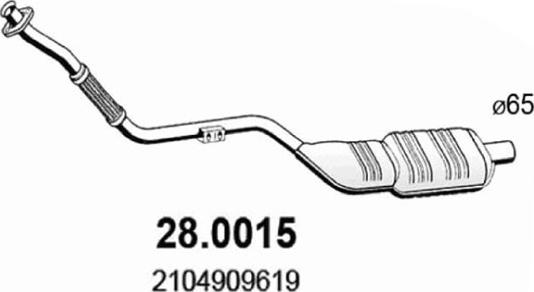 ASSO 28.0015 - Каталізатор autocars.com.ua