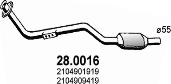 ASSO 28.0016 - Каталізатор autocars.com.ua