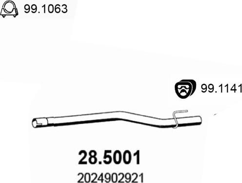 ASSO 28.5001 - Труба вихлопного газу autocars.com.ua