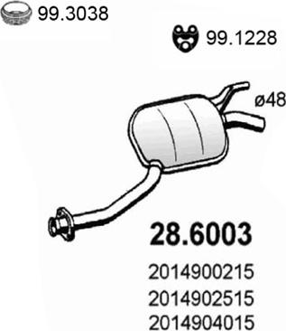 ASSO 28.6003 - Средний глушитель выхлопных газов autodnr.net