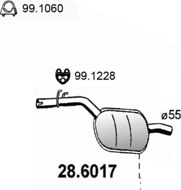 ASSO 28.6017 - Середній глушник вихлопних газів autocars.com.ua